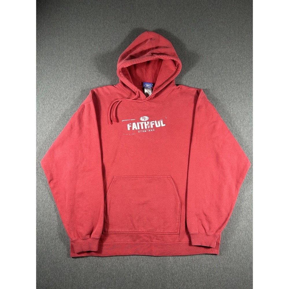 Vintage Reebok SanFrancisco 49ers FaithfulSince 1946 Red Hoodie XL‎